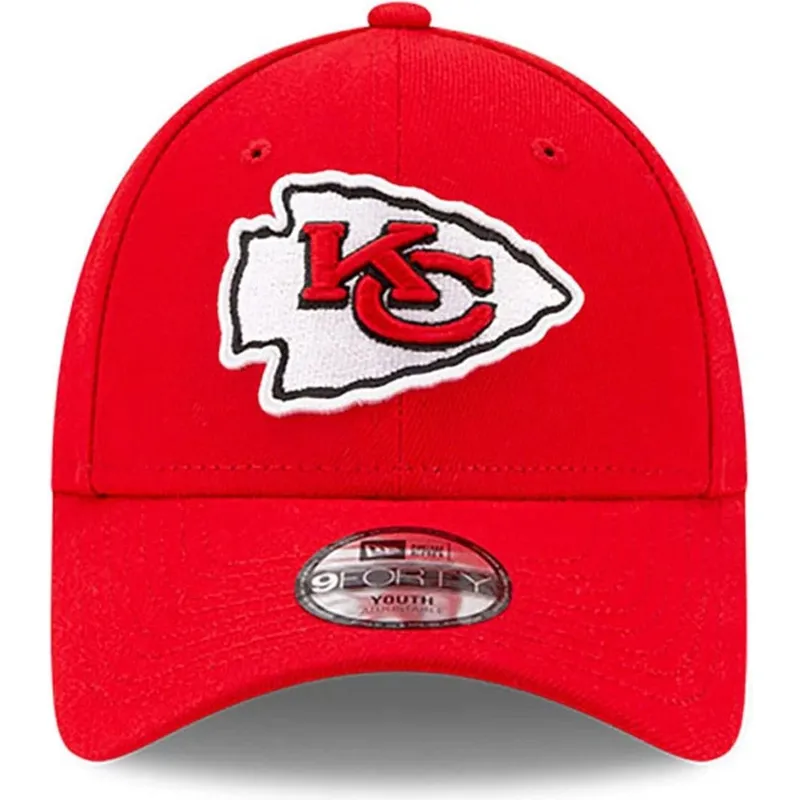 rote-gebogene-verstellbare-kindercap-9forty-the-league-der-kansas-city-chiefs-nfl-von-new-era