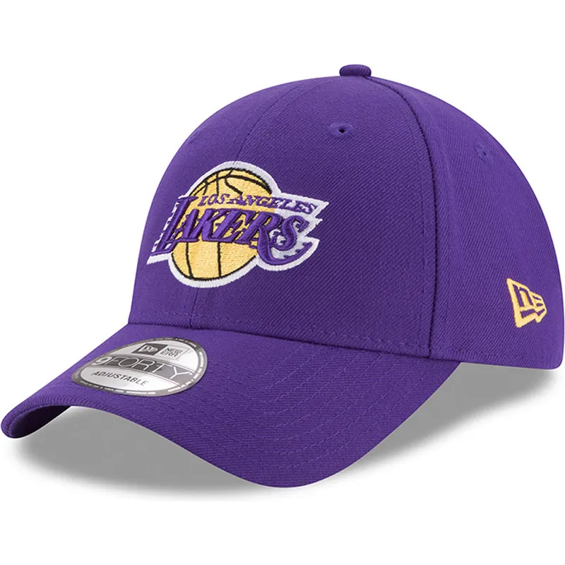 violette-gebogene-verstellbare-kappe-fur-kinder-9forty-the-league-der-los-angeles-lakers-nba-von-new-era
