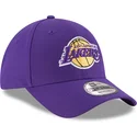 violette-gebogene-verstellbare-kappe-fur-kinder-9forty-the-league-der-los-angeles-lakers-nba-von-new-era