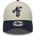 casquette-courbee-beige-et-bleue-marine-ajustable-9forty-linen-new-era
