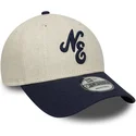 casquette-courbee-beige-et-bleue-marine-ajustable-9forty-linen-new-era