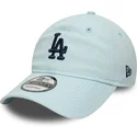 casquette-courbee-bleue-ajustable-avec-logo-bleu-marine-9twenty-linen-los-angeles-dodgers-mlb-new-era