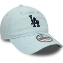 casquette-courbee-bleue-ajustable-avec-logo-bleu-marine-9twenty-linen-los-angeles-dodgers-mlb-new-era