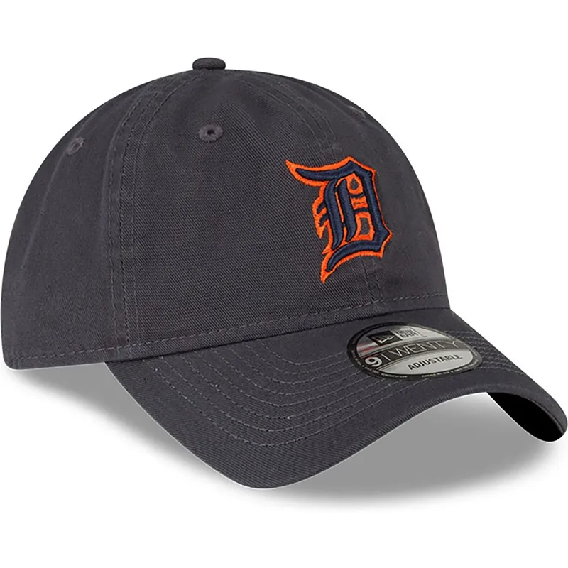 graue-verstellbare-curved-cap-9twenty-core-classic-der-detroit-tigers-mlb-von-new-era