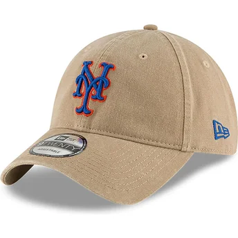 Casquette courbée beige ajustable 9TWENTY Core Classic New York Mets MLB New Era