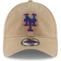 casquette-courbee-beige-ajustable-9twenty-core-classic-new-york-mets-mlb-new-era