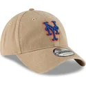 beige-verstellbare-curved-cap-9twenty-core-classic-der-new-york-mets-mlb-von-new-era