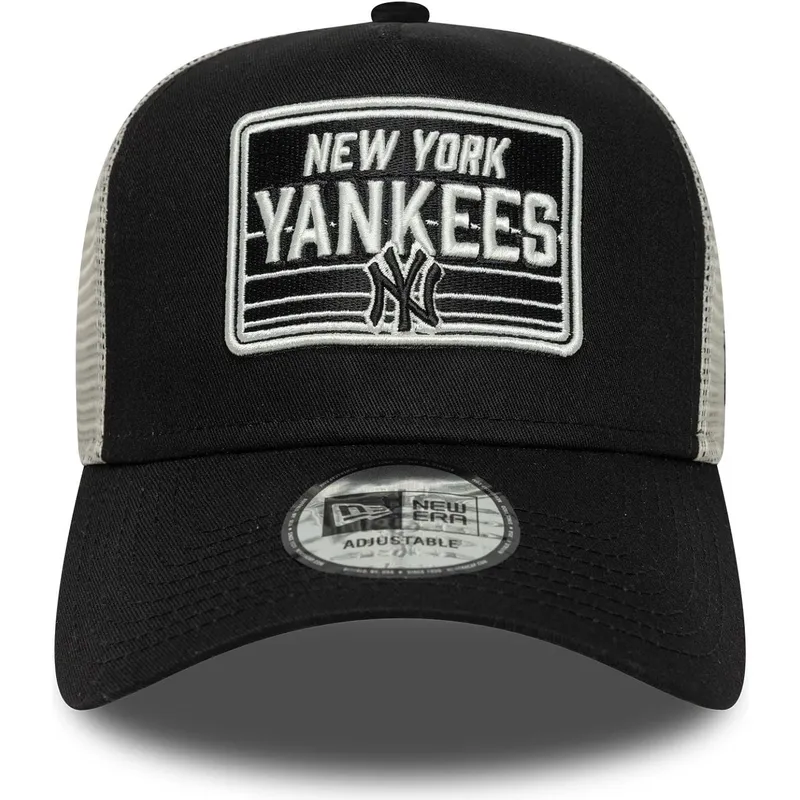 schwarze-und-weisse-trucker-kappe-a-frame-patch-von-new-york-yankees-mlb-von-new-era