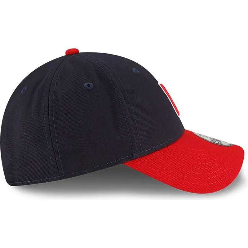 gebogene-marineblaue-und-rote-verstellbare-kappe-9forty-the-league-der-cleveland-guardians-mlb-von-new-era
