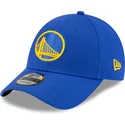 blaue-verstellbare-gebogene-kappe-9forty-the-league-der-golden-state-warriors-nba-von-new-era