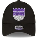 schwarze-verstellbare-gebogene-kappe-9forty-the-league-der-sacramento-kings-nba-von-new-era