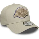 casquette-courbee-beige-snapback-avec-logo-beige-e-frame-tonal-outline-los-angeles-lakers-nba-new-era