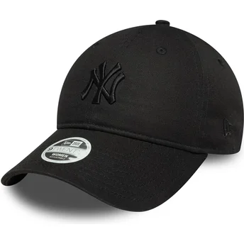 Casquette courbée noire ajustable pour femme avec logo noir 9TWENTY Bow Back New York Yankees MLB New Era