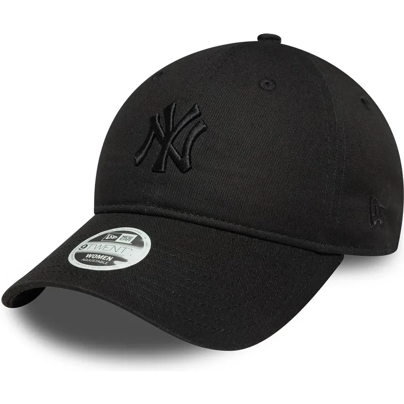 schwarze-verstellbare-gebogene-kappe-fur-damen-mit-schwarzem-logo-9twenty-bow-back-der-new-york-yankees-mlb-von-new-era
