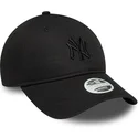 schwarze-verstellbare-gebogene-kappe-fur-damen-mit-schwarzem-logo-9twenty-bow-back-der-new-york-yankees-mlb-von-new-era