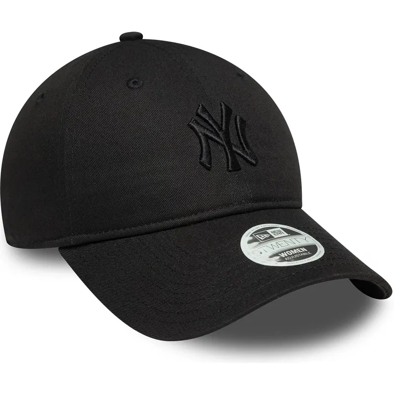 schwarze-verstellbare-gebogene-kappe-fur-damen-mit-schwarzem-logo-9twenty-bow-back-der-new-york-yankees-mlb-von-new-era