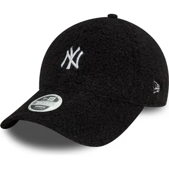 Casquette courbée noire ajustable pour femme 9FORTY Borg New York Yankees MLB New Era