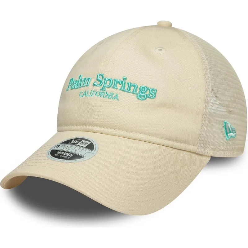 beige-verstellbare-trucker-kappe-fur-damen-9twenty-city-palm-springs-stadte-und-strande-von-new-era