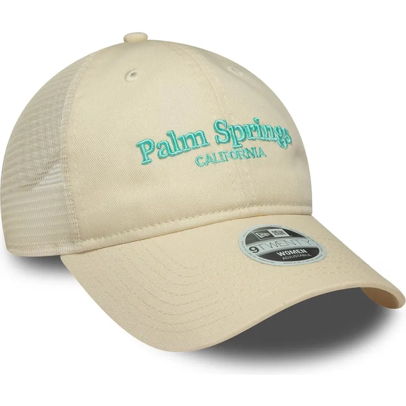 beige-verstellbare-trucker-kappe-fur-damen-9twenty-city-palm-springs-stadte-und-strande-von-new-era