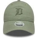 casquette-courbee-verte-ajustable-pour-femme-avec-logo-vert-9twenty-linen-detroit-tigers-mlb-new-era