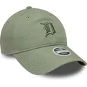grune-verstellbare-curved-cap-fur-damen-mit-grunem-logo-9twenty-linen-von-detroit-tigers-mlb-von-new-era