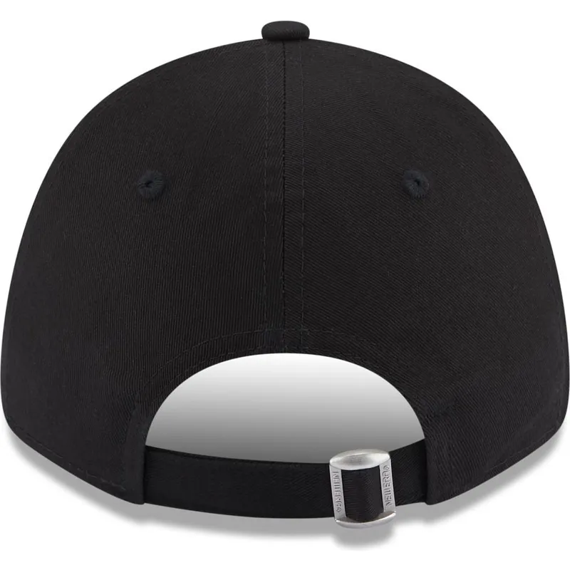 schwarze-gebogene-verstellbare-damenkappe-9forty-metallic-logo-der-new-york-yankees-mlb-von-new-era schwarze-gebogene-verstellbare-damenkappe-9forty-metallic-logo-der-new-york-yankees-mlb-von-new-era
