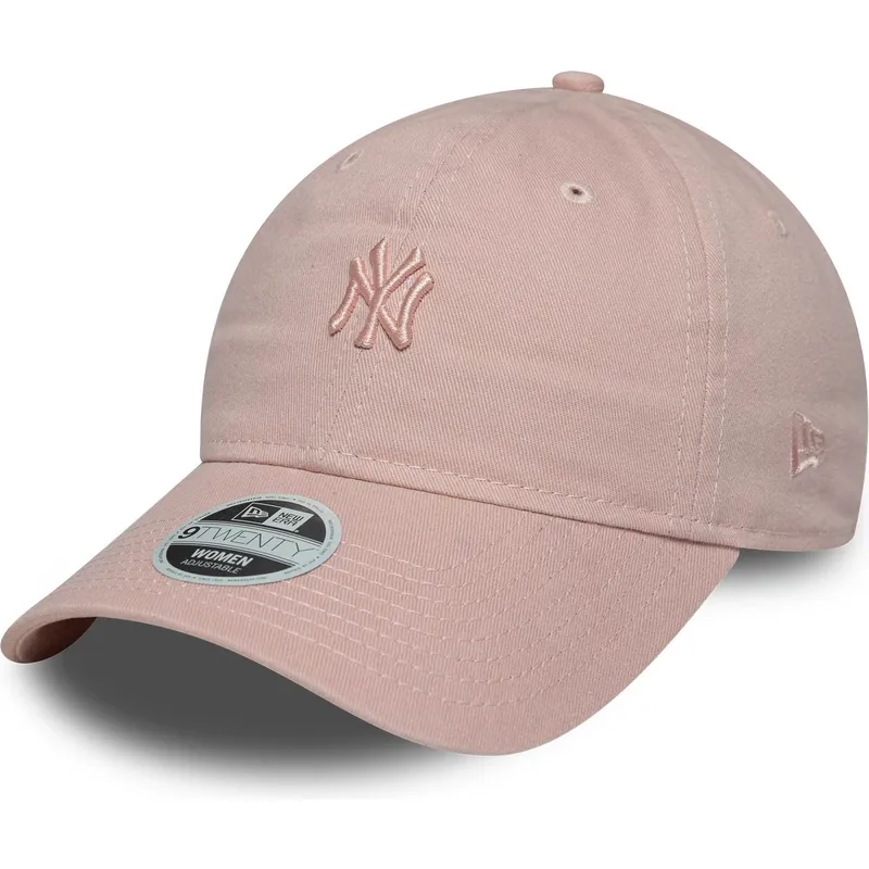 gebogene-rosa-verstellbare-damenkappe-mit-rosa-logo-9twenty-mini-washed-von-new-york-yankees-mlb-von-new-era gebogene-rosa-verstellbare-damenkappe-mit-rosa-logo-9twenty-mini-washed-von-new-york-yankees-mlb-von-new-era