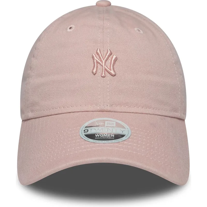 gebogene-rosa-verstellbare-damenkappe-mit-rosa-logo-9twenty-mini-washed-von-new-york-yankees-mlb-von-new-era gebogene-rosa-verstellbare-damenkappe-mit-rosa-logo-9twenty-mini-washed-von-new-york-yankees-mlb-von-new-era