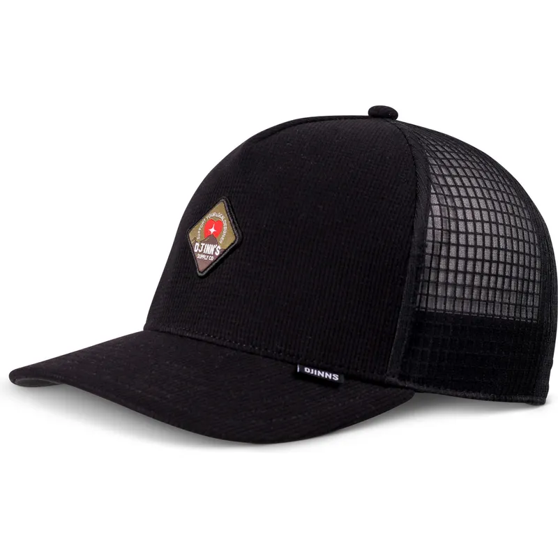 schwarze-trucker-kappe-mountain-hft-waffle-von-djinns schwarze-trucker-kappe-mountain-hft-waffle-von-djinns