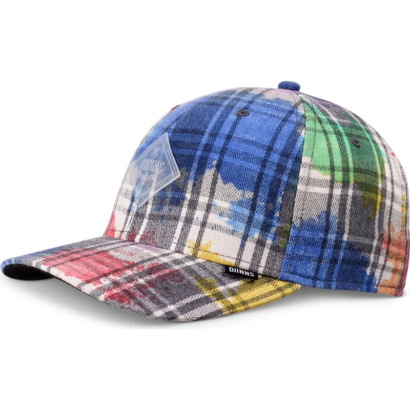 mehrfarbige-gebogene-snapback-kappe-6p-truefit-dirty-check-von-djinns