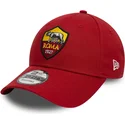 casquette-courbee-rouge-ajustable-9forty-core-associazione-sportiva-roma-serie-a-new-era