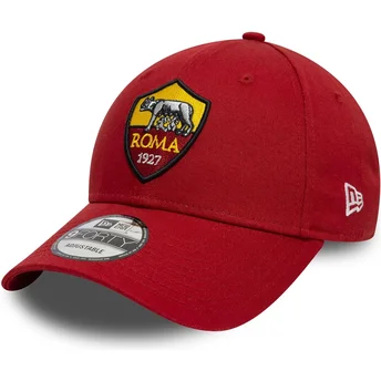 Mützen gebogen rot verstellbares band 9FORTY Core der Associazione Sportiva Roma Serie A von New Era