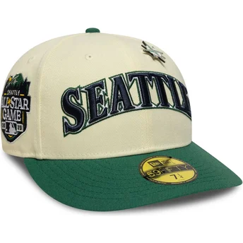 Casquette courbée beige et verte ajustée 59FIFTY All Star Game Pin Seattle Mariners MLB New Era
