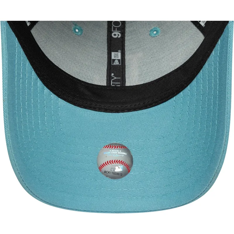 hellblaue-verstellbare-gebogene-kappe-9forty-league-essential-der-los-angeles-dodgers-mlb-von-new-era