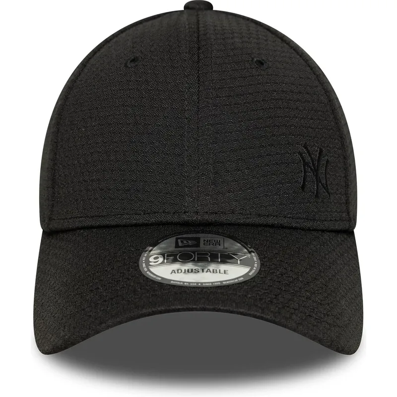 schwarze-gebogene-snapback-kappe-mit-schwarzem-logo-9forty-flawless-mesh-der-new-york-yankees-mlb-von-new-era