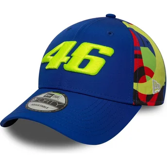 Casquette courbée bleue snapback 9FORTY Fanwear Valentino Rossi VR46 MotoGP New Era