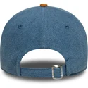 blaue-und-braune-verstellbare-curved-cap-9twenty-denim-midi-der-los-angeles-lakers-nba-von-new-era