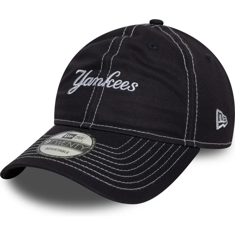marineblaue-gebogene-verstellbare-kappe-9twenty-contrast-stitch-der-new-york-yankees-mlb-von-new-era marineblaue-gebogene-verstellbare-kappe-9twenty-contrast-stitch-der-new-york-yankees-mlb-von-new-era
