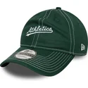 grune-verstellbare-curved-cap-9twenty-contrast-stitch-der-oakland-athletics-mlb-von-new-era