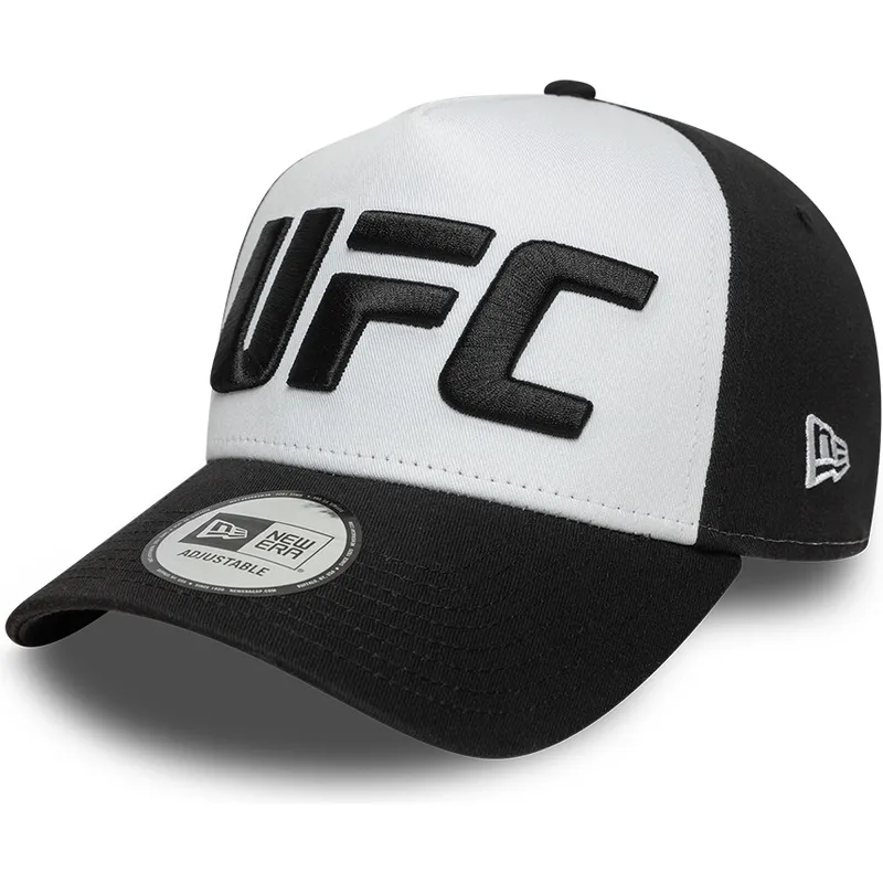 weisse-und-schwarze-gebogene-kappe-a-frame-core-von-ufc-ultimate-fighting-championship-von-new-era weisse-und-schwarze-gebogene-kappe-a-frame-core-von-ufc-ultimate-fighting-championship-von-new-era