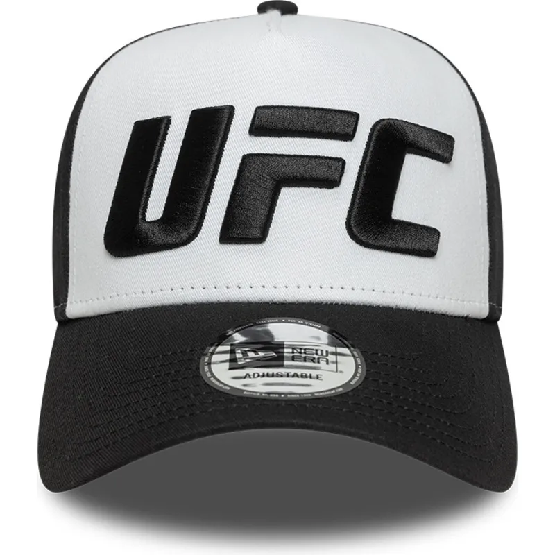weisse-und-schwarze-gebogene-kappe-a-frame-core-von-ufc-ultimate-fighting-championship-von-new-era weisse-und-schwarze-gebogene-kappe-a-frame-core-von-ufc-ultimate-fighting-championship-von-new-era