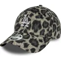 casquette-courbee-noire-ajustable-pour-femme-9forty-cosy-animal-los-angeles-dodgers-mlb-new-era