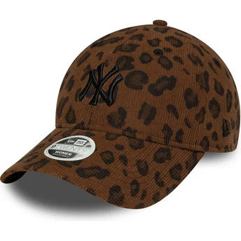 Casquette courbée léopard ajustable pour femme 9FORTY Leopard Cord New York Yankees MLB New Era