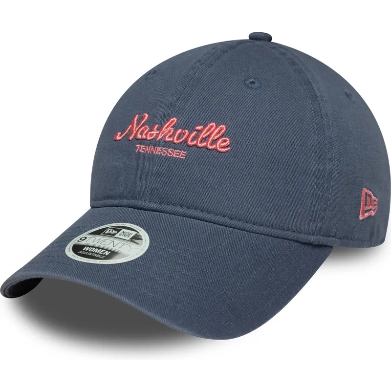 blaue-verstellbare-curved-cap-fur-damen-9twenty-city-nashville-von-new-era