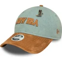 casquette-courbee-bleue-et-marron-ajustable-pour-femme-9twenty-western-pin-new-era