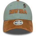casquette-courbee-bleue-et-marron-ajustable-pour-femme-9twenty-western-pin-new-era
