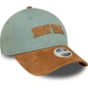 casquette-courbee-bleue-et-marron-ajustable-pour-femme-9twenty-western-pin-new-era