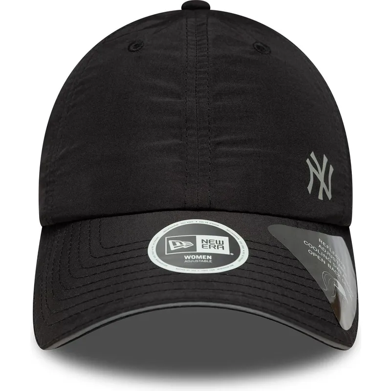 schwarze-gebogene-verstellbare-damenkappe-open-back-flawless-der-new-york-yankees-mlb-von-new-era schwarze-gebogene-verstellbare-damenkappe-open-back-flawless-der-new-york-yankees-mlb-von-new-era