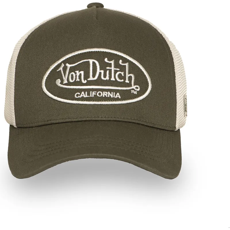 grune-und-beige-verstellbare-trucker-kappe-lof-b32-von-von-dutch