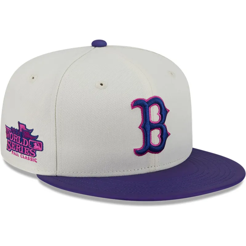 beige-und-violette-anliegende-flat-cap-59fifty-clr-dvlp-der-boston-red-sox-mlb-von-new-era
